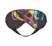 Masque de sommeil gothique néon avec tête de mort et lune, masque de sommeil double face, masque de sommeil pour homme et femme, masque occultant pour dormir, voyage