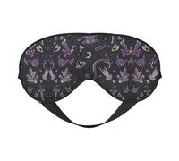 Masque de sommeil gothique violet et noir avec blocage de la lumière, réglable, confortable, doux pour les yeux, réversible, repos de nuit