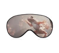Masque de sommeil grenouille arborescente à tête blanche doux et confortable avec sangle réglable pour homme et femme