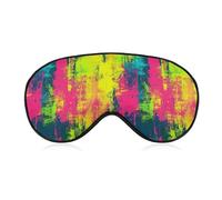 Masque de sommeil grunge à motifs néon éclaboussés, masque occultant doux pour les yeux, idéal pour une sieste profonde en voyage.