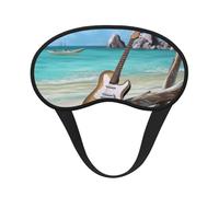 Masque de sommeil Guitar on The Beach pour femmes et hommes, masque pour les yeux pour dormir, masque de sommeil bloquant la lumière avec sangle élastique, bandeau pour les yeux pour la sieste en av