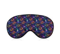 Masque de sommeil Halloween coloré et effrayant en forme de citrouille, masque de sommeil occultant doux, bandeau pour les yeux pour une sieste de voyage ou un sommeil profond