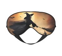 Masque de sommeil Halloween sorcière volant 2, masque pour les yeux 100 % soie de mûrier naturelle avec couvre-yeux ultra doux pour dormir, voyage, sieste