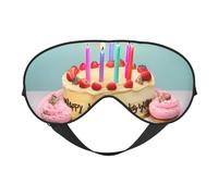 Masque de sommeil Happy Birthday Big Cake pour homme et femme 100 % occultant, pas de pression sur les yeux, doux et respirant