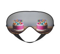 Masque de sommeil « Happy Birthday Cake », 100 % soie de mûrier naturelle avec couvre-yeux ultra doux pour dormir, voyage, sieste