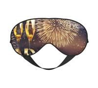 Masque de sommeil « Happy New Year » - Masque de sommeil double face pour homme et femme - Occultant pour dormir et voyager