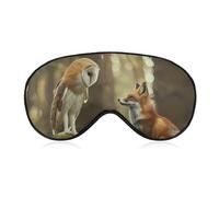 Masque de sommeil hibou et renard, cache-yeux bloquant la lumière, bandeau avec sangle réglable pour femmes et hommes