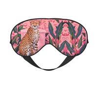 Masque de sommeil humoristique guépard sur les toilettes, masque de sommeil double face, masque de sommeil pour homme et femme, masque occultant pour dormir, voyage