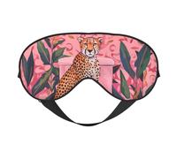 Masque de sommeil humoristique guépard sur les toilettes, masque de sommeil double face, masque de sommeil pour homme et femme, masque occultant pour dormir, voyage