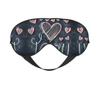 Masque de sommeil « I Love You Words with Hearts » - Effet soie - Pour homme et femme - Pour voyage, sommeil et relaxation