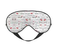 Masque de sommeil « I Love You Words with Hearts Sleep Eye Mas Light Night Eye Blinder » - Cadeau essentiel pour homme et femme