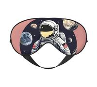 Masque de sommeil imprimé astronaute sur la lune, masque doux pour les yeux avec sangle réglable pour dormir, voyager et se détendre
