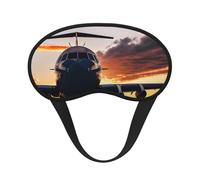 Masque de sommeil imprimé avion au coucher du soleil - Couverture souple pour les yeux - Sans pression pour dormir - Masques pour les yeux pour les personnes dormant sur le côté