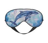 Masque de sommeil imprimé baleine de mer et méduse pour homme et femme - Masque doux et respirant