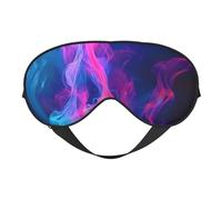 Masque de sommeil imprimé bleu et feu pour homme et femme - Impression double face en soie douce