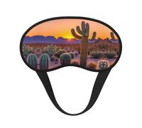 Masque de sommeil imprimé cactus désert coucher de soleil couverture souple sans pression pour dormir, masques pour les yeux pour dormeurs latéraux
