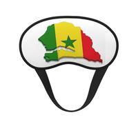 Masque de sommeil imprimé carte drapeau du Sénégal, masque de sommeil pour les yeux pour homme et femme pour une obscurité totale, réduit le gonflement des yeux
