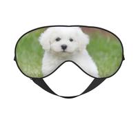 Masque de sommeil imprimé chien bichon frisé masque pour les yeux masque pour les yeux couverture pour les yeux pour dormir la nuit voyage avion Ues