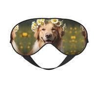 Masque de sommeil imprimé chien en soie doux satiné bandeau élastique ombre à paupières nuit voyage sieste pour femmes hommes