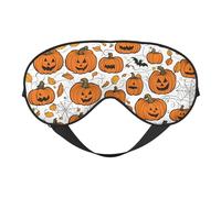 Masque de sommeil imprimé citrouille d'Halloween, masque doux pour les yeux avec sangle réglable pour dormir, voyager et se détendre