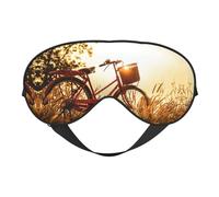 Masque de sommeil imprimé coucher de soleil rural en soie pour les yeux en satin doux, sangle élastique, ombre à paupières, sieste de voyage pour femmes et hommes
