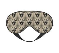 Masque de sommeil imprimé crâne de taureau coureur, couverture douce et respirante pour les voyages, le travail de nuit et la méditation