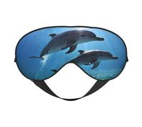 Masque de sommeil imprimé dauphins dans la mer en soie pour les yeux en satin doux bandeau élastique ombre à paupières nuit sieste voyage pour femmes hommes