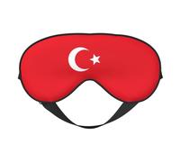 Masque de sommeil imprimé drapeau de la Turquie, couverture douce et respirante pour les voyages, le travail de nuit et la méditation