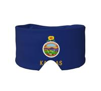 Masque de sommeil imprimé drapeau de l'État du Kansas, équipement de sommeil réversible, bandeau bloquant la lumière, pour un confort de voyage