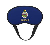 Masque de sommeil imprimé drapeau de l'État du Kansas, masque de sommeil pour les yeux pour femmes et hommes pour une obscurité totale, réduit le masque pour les yeux gonflés