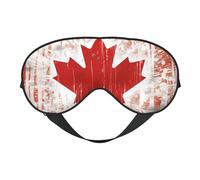 Masque de sommeil imprimé drapeau du Canada pour femmes et hommes - Impression double face - En soie douce