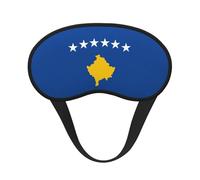 Masque de sommeil imprimé drapeau du Kosovo, masque de sommeil pour les yeux pour femmes et hommes pour une obscurité totale, réduit le masque pour les yeux gonflés
