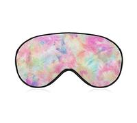 Masque de sommeil imprimé fantaisie compatible avec l'impression colorée de teinture de cravate rose doux bandeau élastique pour les yeux de nuit pour les femmes et les hommes