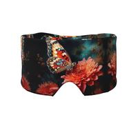 Masque de sommeil imprimé fleur et papillon, équipement de sommeil réversible, bandeau bloquant la lumière, pour un confort de voyage