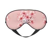 Masque de sommeil imprimé fleurs de cerisier dessin animé en soie doux satin bandeau élastique ombre à paupières nuit voyage sieste pour femmes hommes