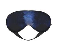 Masque de sommeil imprimé forêt étoilée en soie pour les yeux en satin doux, sangle élastique, ombre à paupières de nuit, sieste de voyage pour femme et homme