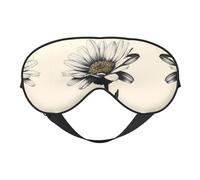 Masque de sommeil imprimé marguerite dessiné à la main en soie doux satiné bandeau élastique ombre à paupières nuit voyage sieste pour femmes hommes