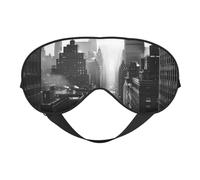 Masque de sommeil imprimé New York noir et blanc pour homme et femme, masque pour les yeux doux et respirant
