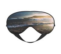 Masque de sommeil imprimé paysage marin en soie pour les yeux en satin doux bandeau élastique ombre à paupières nuit voyage sieste pour femmes hommes