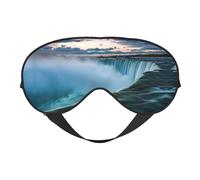 Masque de sommeil imprimé paysage naturel en soie pour les yeux - Bandeau élastique en satin doux - Pour la sieste de nuit - Pour homme et femme