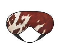 Masque de sommeil imprimé peau de vache rouge et blanc pour homme et femme Impression double face en soie douce