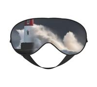 Masque de sommeil imprimé phare en tempête, masque doux pour les yeux avec sangle réglable pour dormir, voyager et se détendre