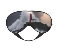Masque de sommeil imprimé phare en tempête, masque doux pour les yeux avec sangle réglable pour dormir, voyager et se détendre