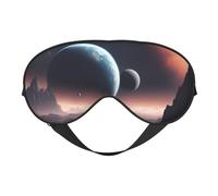 Masque de sommeil imprimé planète spatiale, masque doux pour les yeux avec sangle réglable pour dormir, voyager et se détendre