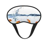 Masque de sommeil imprimé poisson dans l'eau, masque de sommeil pour les yeux pour homme et femme pour une obscurité totale, réduit les gonflements des yeux