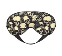 Masque de sommeil imprimé squelette tête de mort, couverture douce et respirante pour les voyages, le travail de nuit et la méditation