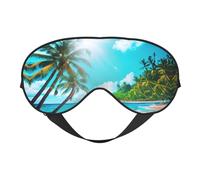 Masque de sommeil imprimé sur le thème de l'océan tropical pour homme et femme - Masque confortable pour les yeux pour les voyages, la sieste et le sommeil