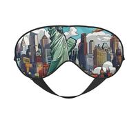 Masque de sommeil imprimé sur le thème de New York pour homme et femme - Masque doux et respirant - Motif dessin animé
