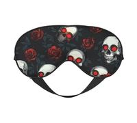 Masque de sommeil imprimé tête de mort avec sangle réglable, couverture confortable pour les voyages, le yoga, la sieste, le sommeil et la relaxation