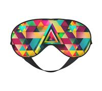 Masque de sommeil imprimé triangle coloré, doux et respirant pour les voyages, le travail de nuit et la méditation